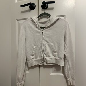 Brandy Melville John Galt cropped white zip up
